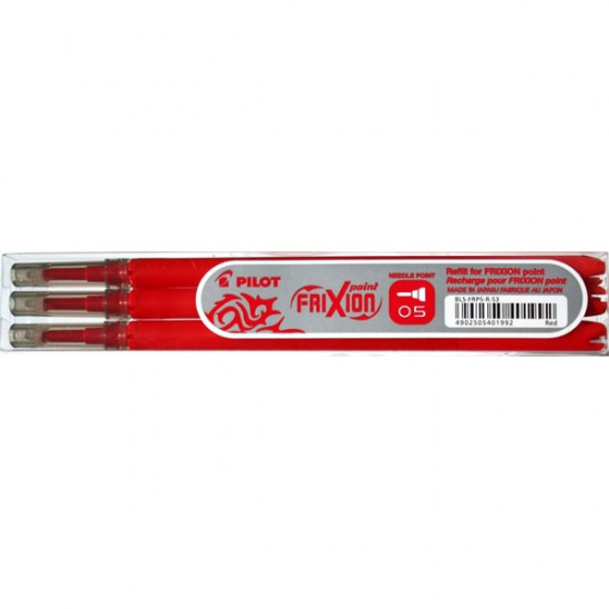 Pilot Frixion Point 0,5mm 3db-os piros rollertoll betét (BLS-FRP5-R-S3)