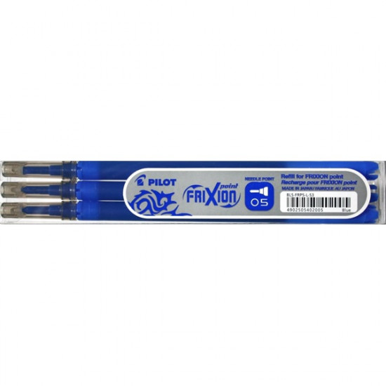 Pilot Frixion Point 0,5mm 3db-os kék rollertoll betét (BLS-FRP5-L-S3)