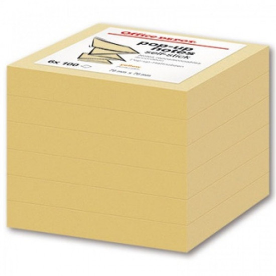 Office Depot 76x76mm öntapadós 6db sárga jegyzettömb (1418636)