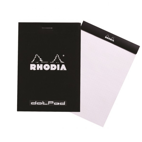 Rhodia A5 ponthálós 80lap fekete jegyzettömb (P1131-0093)