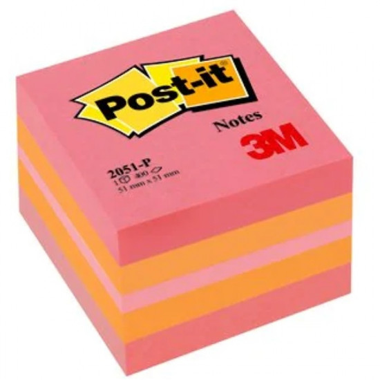 Post-it 51×51mm 400lap rózsaszin öntapadó mini jegyzetkocka (7100172395)