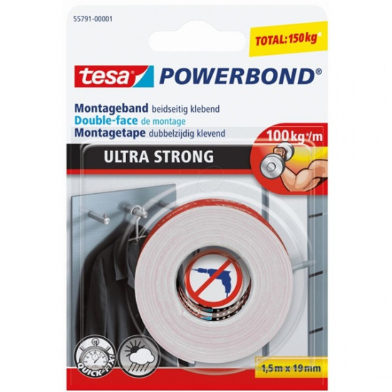 Tesa Extra Power 1,5mx19mm erős kétoldalú ragasztószalag (55791-00005-00)