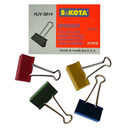 Sakota 51mm 12db/csomag színes iratcsipesz (HJV0814)