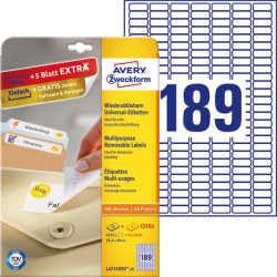 Avery 25.4mm x 10mm visszaszedhető 5670db-os etikett (L4731REV-25)