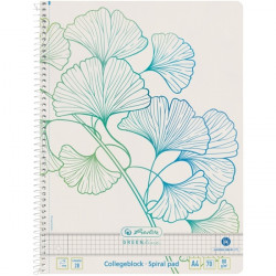 Herlitz GREENline Ginkgo A4 70lapos kockás spirálfüzet (50033485)