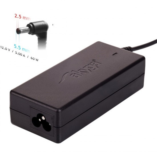 Akyga Notebook Tápegység Univerzális 12V/5A 60W 5.5x2.5mm  (AK-ND-30)