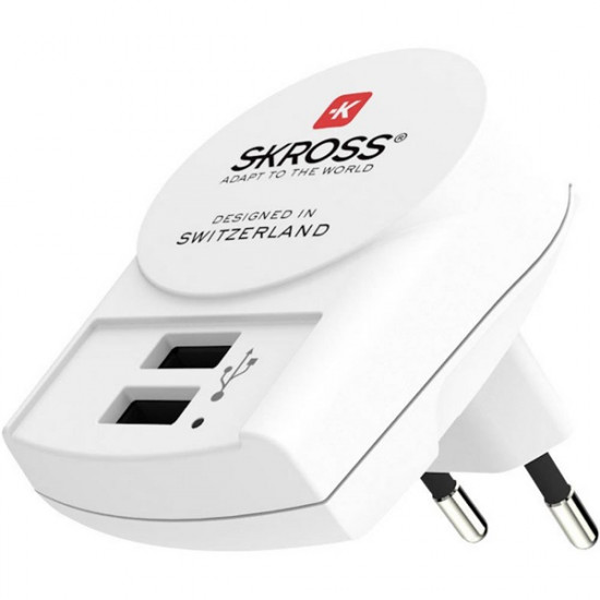 Skross 2xA típusú bemenettel USB töltő (EUUSBCHARTYPE2A)