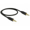 Delock 3.5mm 3 pin apa - apa sztereó jack kábel, 0.5m, fekete (83742) Delock 3.5mm 3 pin apa - apa sztereó jack kábel, 0.5m, fekete (83742)