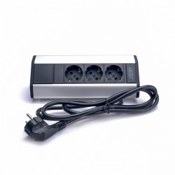 TOO PPS-314-3S IP20, 3x 2P+F, ezüst asztalra rögzíthető elosztó