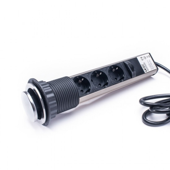 TOO PPS-301-3C rejtett hálózati elosztó 3 aljzat króm