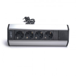 TOO PPS-316-4S IP20, 4x 2P+F, ezüst asztalra rögzíthető elosztó