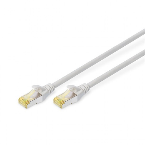 Digitus RJ45 CAT 6A S/FTP 7.00 m Szürke Halogénmentes, sodort érpár, Védővel, Lángálló Hálózat Csatlakozókábel