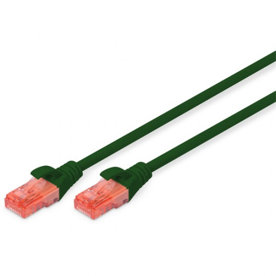 Digitus RJ45 CAT 6 U/UTP 1x RJ45 dugó - 1x RJ45 dugó 1 m Zöld UL minősített Hálózat csatlakozókábel