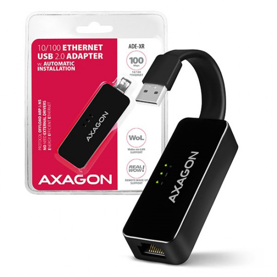 Axagon USB2.0 Fast Ethernet hálózati adapter (ADE-XR)