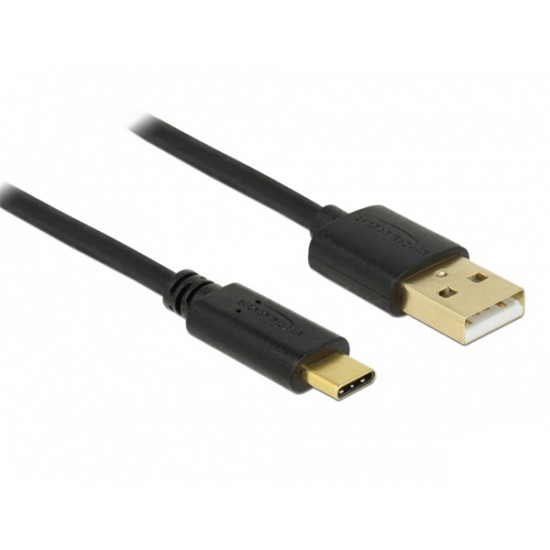 Delock USB 2.0 Type-A - USB 2.0 Type-C kábel, 2m, fekete (83327)