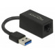 Delock USB 3.0 - Gigabit LAN átalakító, kompakt, fekete (65903)