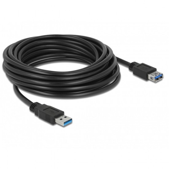 Delock USB 3.0 Type-A hosszabbító kábel, 5m, fekete (85058)