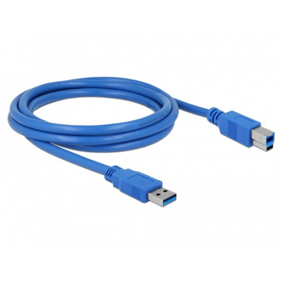 DeLock USB 3.0 Type-A - USB 3.0 Type-B összekötő kábel, 5m (82582)