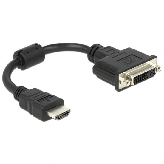 Delock HDMI 19 pin apa - DVI 24+1 (DVI-D) anya adapter, 20cm (65327)