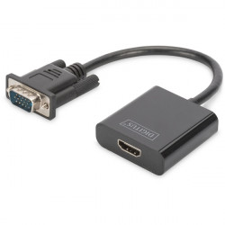 DIGITUS Audio-Video Átalakító, VGA - HDMI, 1080p FHD, audio 3.5mm - MiniJack (DA-70473)