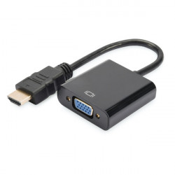 DIGITUS HDMI - VGA - D-Sub - Jack Átalakító, Fekete, 10cm (DA-70461)
