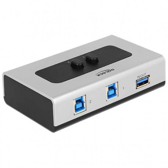 DELOCK USB 3.0 Switch 2 port, manuális, kétirányú (87667)