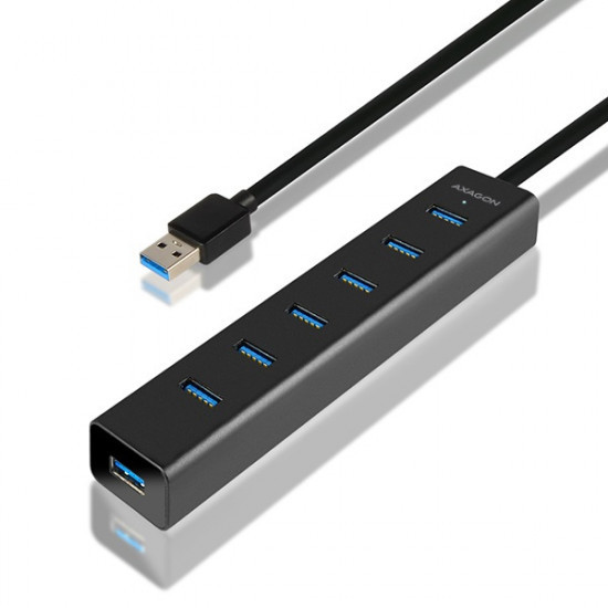 Axagon 7 portos USB 3.0 hub gyorstöltéssel (HUE-SA7BP)