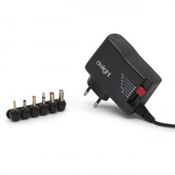 Delight AC Univerzális adapter, Fekete, 1000mA (55056A)