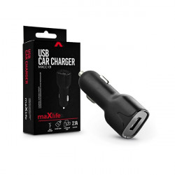 Maxlife 2,1A univerzális USB fekete autós töltő (TF-0018)