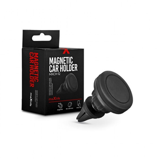 Maxlife univerzális szellőzőrácsba illeszthető mágneses autós telefontartó fekete (TF-0051)