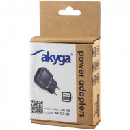 Akyga USB-s hálózati töltő adapter USB 5V/1A fekete  (AK-CH-06)