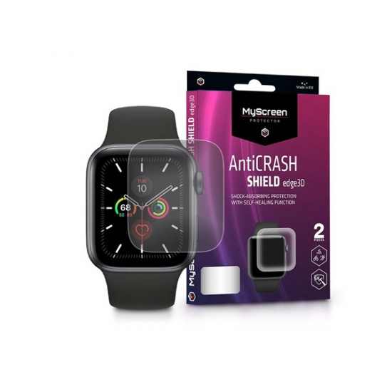 MyScreen Protector AntiCrash Shield Edge3D Apple Watch Series 4/5 (44mm) ütésálló kijelzővédő fólia 2db/csomag (LA-1982)
