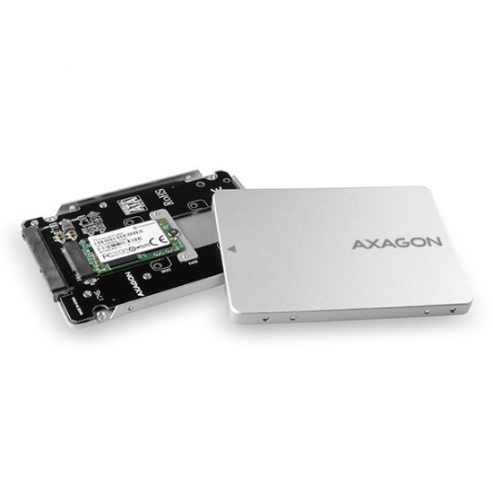 Axagon RSS-M2SD M.2->2.5 beépítő adapter ezüst Axagon RSS-M2SD M.2->2.5 beépítő adapter ezüst