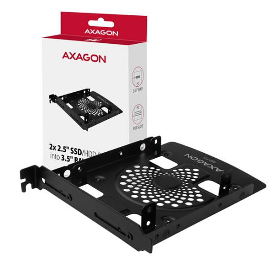Axagon RHD-P25 2x2.5->3.5/PCI beépítő keret fekete (RHD-P25)