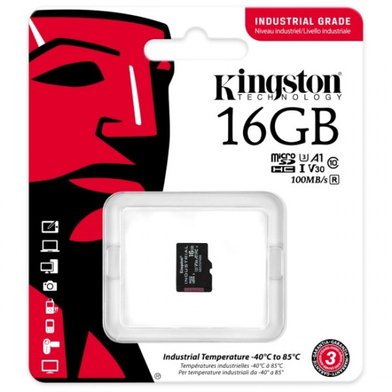 Kingston 16GB SD micro Industrial (SDHC Class 10 A1) (SDCIT2/16GBSP) memória kártya