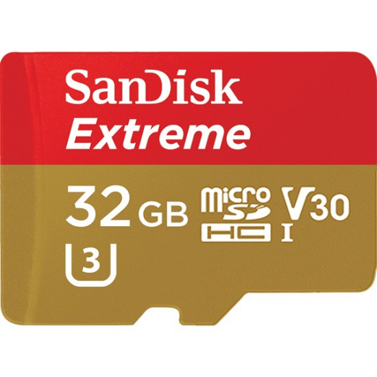 SANDISK Memóriakártya 173420, MICROSDHC EXTREME KÁRTYA 32GB, 90MB/sec. CL10, UHS-I, V30, A1