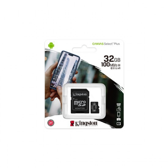 Kingston Canvas Select Plus 32GB microSDHC CL10 memóriakártya + adapter (SDCS2/32GB)