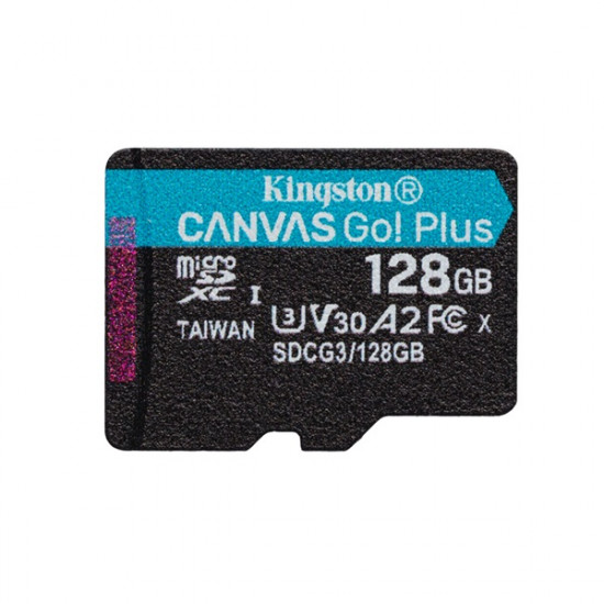 128GB microSDXC Kingston Canvas Go! Plus UHS-I U3 V30 A2  (SDCG3/128GBSP)