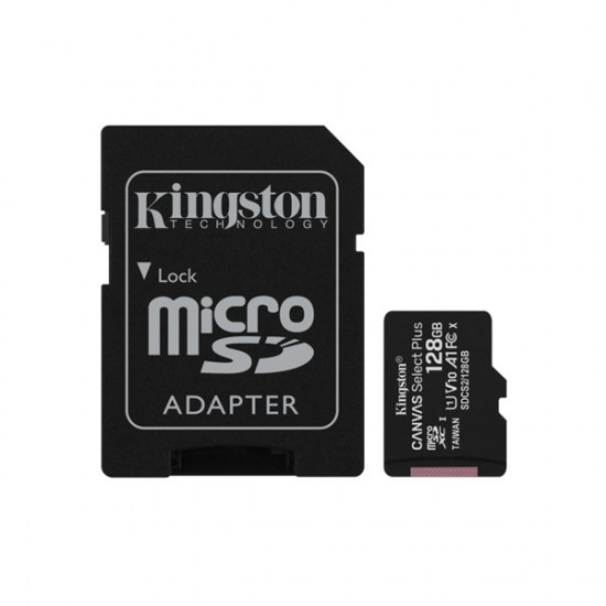Kingston Canvas Select Plus 128GB microSDXC CL10 memóriakártya + adapter (SDCS2/128GB)