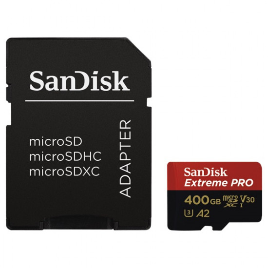SANDISK Memóriakártya 183523, MICROSD EXTREME PRO KÁRTYA 400GB, 170MB/s , A2 C10 V30 UHS-I U3