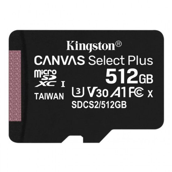 Kingston Canvas Select Plus 512GB microSDXC CL10 memóriakártya (SDCS2/512GBSP)