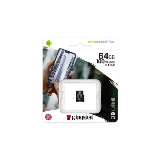 Kingston Canvas Select Plus 64GB microSDXC CL10 memóriakártya (SDCS2/64GBSP)