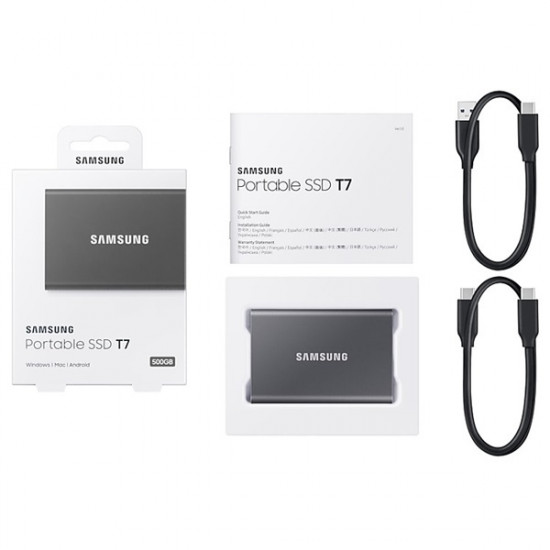 SAMSUNG Portable SSD T7 1TB extern USB 3.2 Gen 2 indigo titan grey