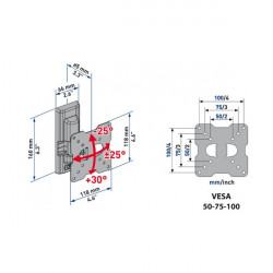 Meliconi FlatStyle ETR100 dönthető, forgatható VESA 100 TV fali konzol (580454)