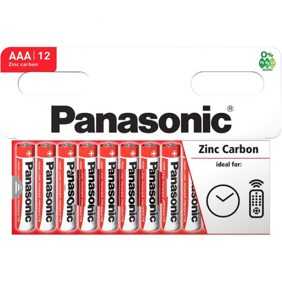 Panasonic 1.5V Cink AAA ceruza elem Red Zinc 12db  (R03RZ/12HH)