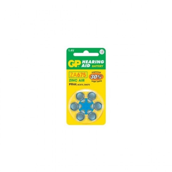 GP Hearing Aid ZA675 Cink-levegő hallókészülék elem 6db/bliszter (B3575)