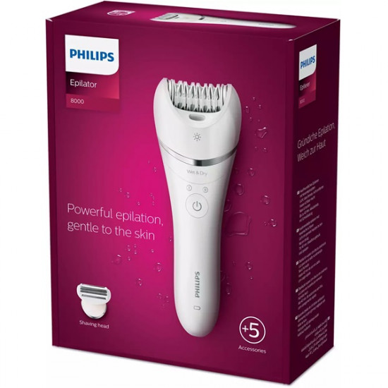 Philips Series 8000 Satinelle Advanced száraz-nedves fehér epilátor (BRE710/00)