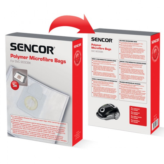 Sencor SVC 9000BK 5 db mikroszálas textil porzsák (41007204)