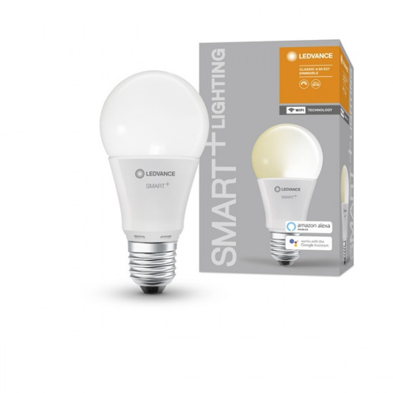 Ledvance Smart+ Wifi vezérlésű 9W 2700K E27 dimmelhető körte LED fényforrás (4058075485358)