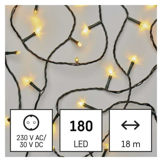 Emos 18m/180LED/kül-beltéri/időzítős/meleg fehér karácsonyi LED fényfüzér (D4AW04) Emos 18m/180LED/kül-beltéri/időzítős/meleg fehér karácsonyi LED fényfüzér (D4AW04)